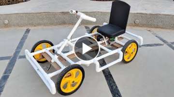 How to Make a Go kart / Electric car using PVC pipe at Home