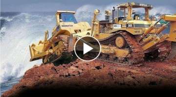 Extreme Dangerous Bulldozer Heavy Equipment Operator Skill - Amazing Modern Construction Machiner...
