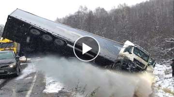 Top 10 Crazy Trucks Driving Skills Crossing River & Extremely Bad Muddy Roads !