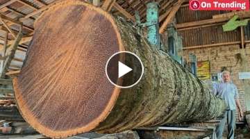 Explode! This super old coconut lumber sawmilll is done using a homemade sawmill