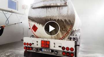Cleaning a dirty tanker truck with Nerta Super Wash