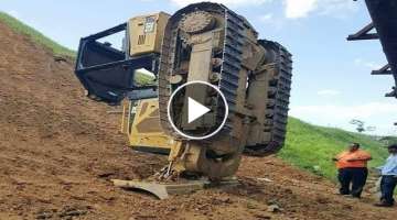 10 Amazing Dangerous Idiots Bulldozer Operator Skill - Fastest Climbing Heavy Equipment Machine F...