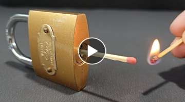 How to open a lock with a match?