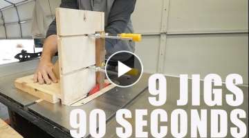 9 Woodworking Jigs in 90 seconds