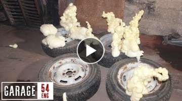 What happens when you fill tires with construction foam