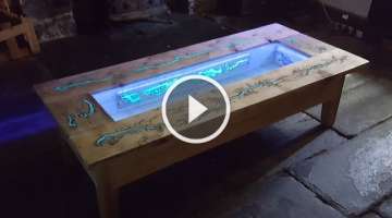 DIY Pallet Coffee Table - Glow in the dark wood projects with Lichtenberg Figure