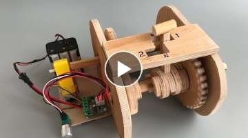 DIY 2 speed gearbox from plywood
