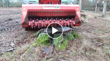 World's Amazing stump puller & mulcher Excavator and tractor best work