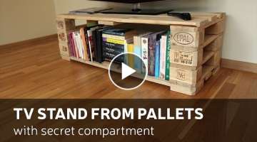 How To Make a TV Stand From Pallets With Secret Compartment