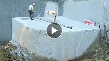 Amazing Fastest Stone Splitting Technique - Incredible Modern Granite Mining Machines Technology ...