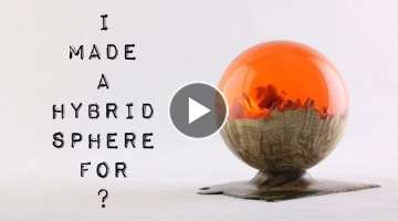 Hybrid Sphere - Burl & Resin 'Red Dawn'