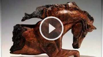 Horse Carvings from Exotic and Domestic Burl Wood by David T. Ramsey
