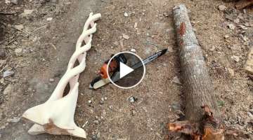 MASTER OF CHAINSAW. TREE HANGER PROJECT. AWSOME SKILL