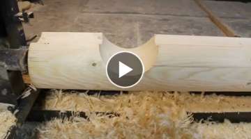 Extreme Fastest Lathe Logs for Log House - World Amazing Modern Woodworking Machines