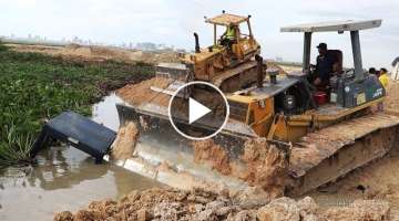 Bulldozer Accident Sink Underwater Recovery By Bulldozer & Excavator