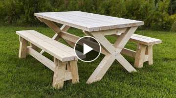 Easy DIY Project: Farmhouse Table and Benches