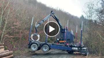 Turning our 3-axle Riedler trailer in the forest