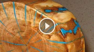 Make a log slice wood art decor - woodworking