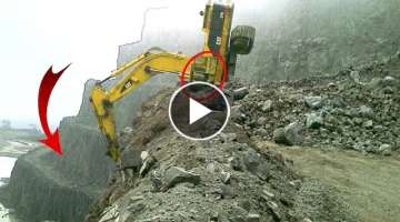 10 Extreme Dangerous Idiots Excavator Operator Skill - Fastest Climbing Excavator Machines Drivin...