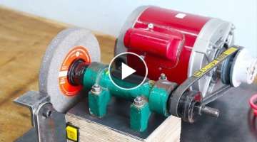 Make A Motor Powered Grinding Machine - Homemade Grinder